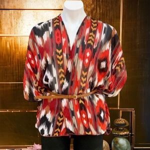 Love Culture Kimono Swim Coverup in Bold Aztec Print Size Small